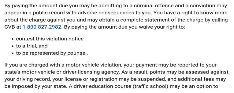 United States District Court Violation Notice
